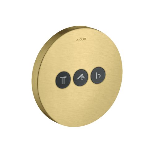 AXOR-HG-AXOR-ShowerSelect-Ventil-Unterputz-rund-fuer-3-Verbraucher-Brushed-Brass-36727950 gallery number 1